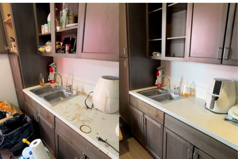 kitchen cleaning post renovation in calgary before after